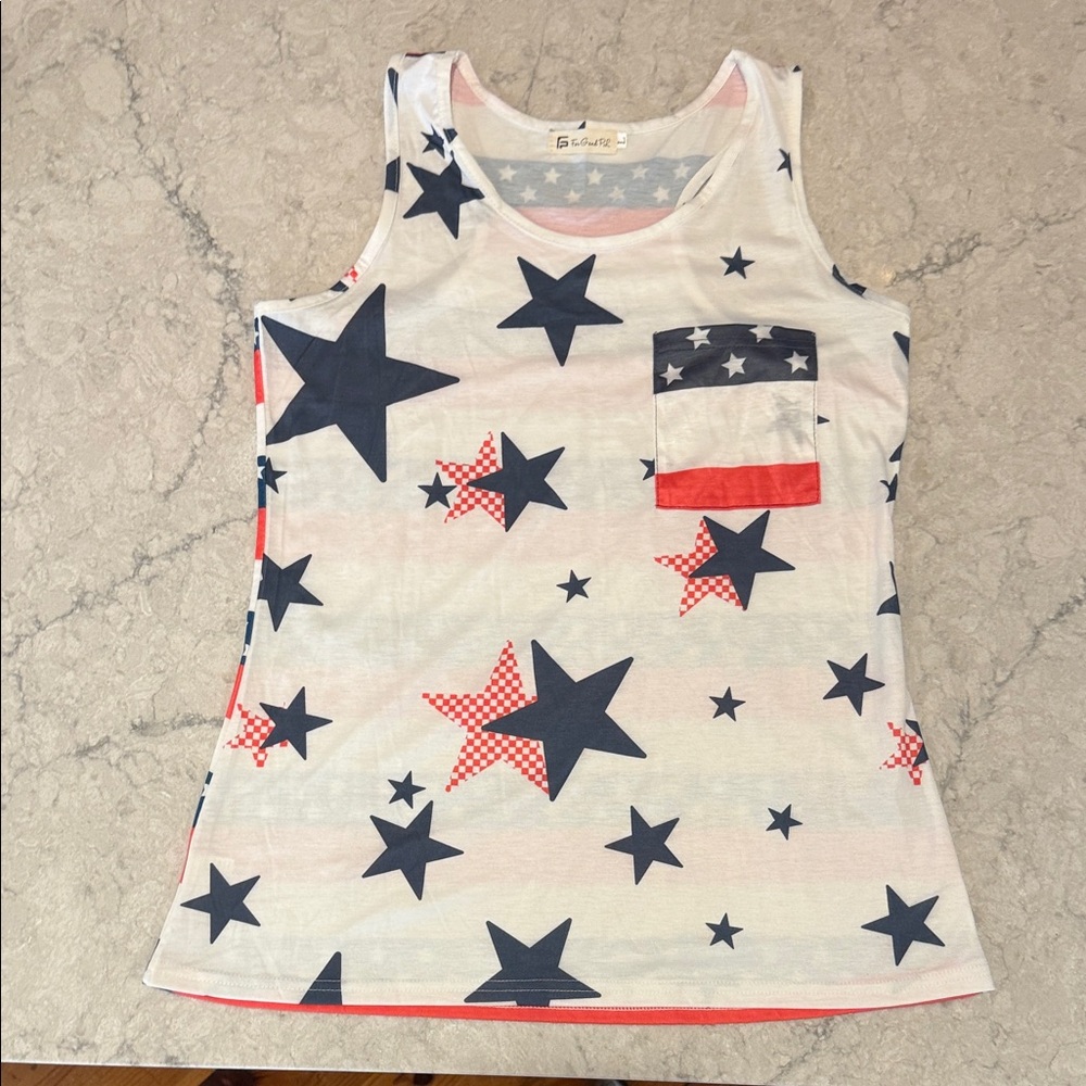 Womens Star-Patterned Tank Top